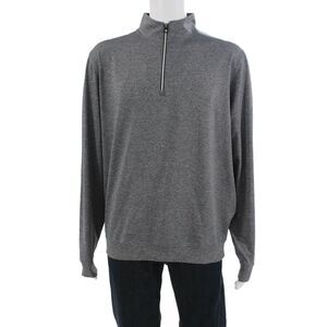 FJ Mens Stand-Up Jacket Gray Zip Nylon Spandex Sports Long Sleeve Size L